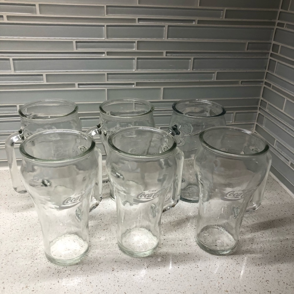 Coca-Cola glass with handle set of 6